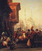 Ivan Aivazovsky Coffee-house by the Ortakoy Mosque in Constantinople Sweden oil painting artist